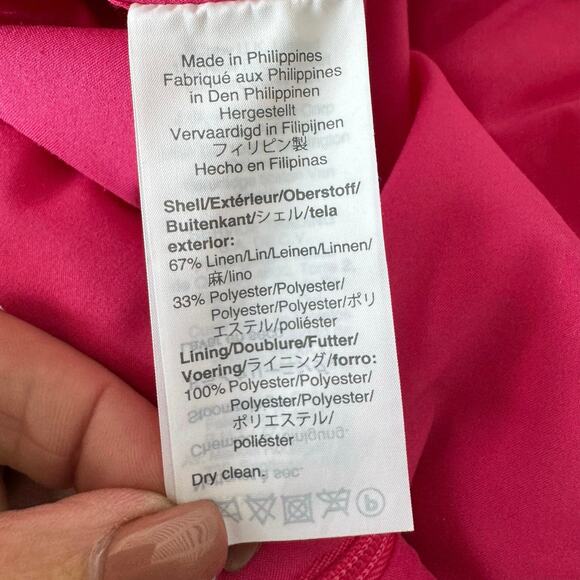 J.Crew Peyton Sailor Pant Stretch Linen Size 6 Soft Fuchsia Pink Retro Preppy - Picture 6 of 15